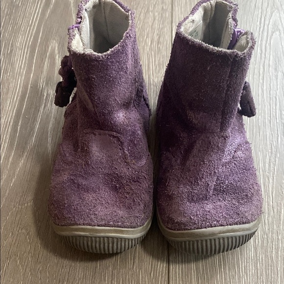Stride Rite Purple Suede Leather Ankle Boots Toddler Sz 5.5 5.5T 5.5c sparkle 5 - Picture 6 of 7